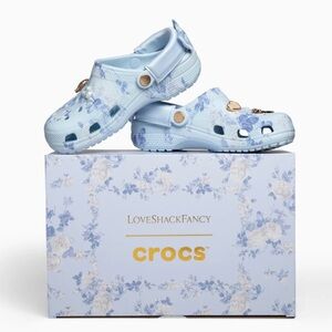LoveShackFancy X Crocs Blue Classic Clog
Size 9